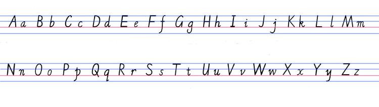 26个字母 字母教学资料     (一) 26个字母的书写    1, 大写字母占上