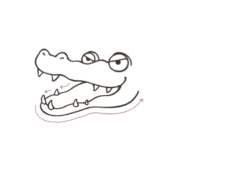 凶猛的小鳄鱼简笔画