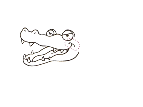凶猛的小鳄鱼简笔画