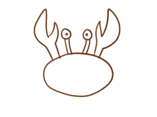 动物卡通螃蟹简笔画