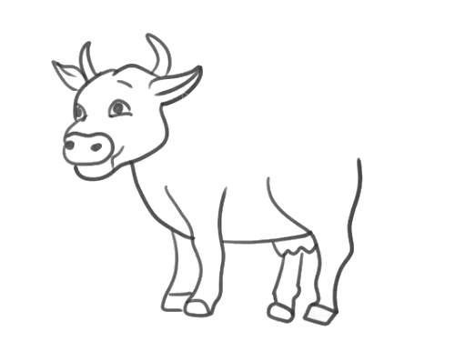 写实的奶牛简笔画