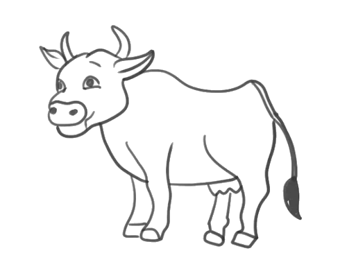 写实的奶牛简笔画