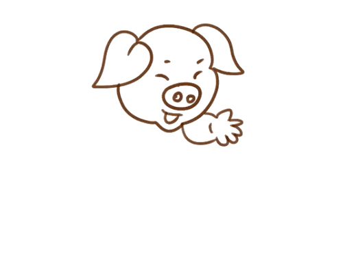 跳舞的小猪简笔画