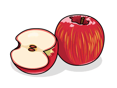 漂亮的红富士苹果简笔画