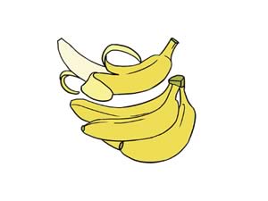 一串香蕉和掰开香蕉简笔画