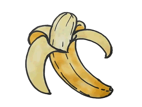 撕开皮的香蕉简笔画