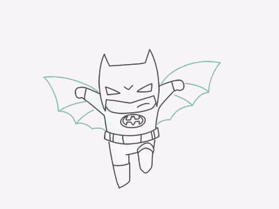 飞行的蝙蝠侠简笔画