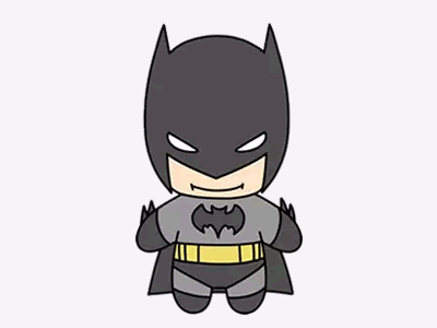 酷酷的蝙蝠侠简笔画