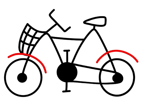 复古自行车简笔画