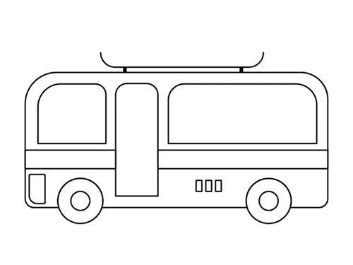 卡通公交车简笔画