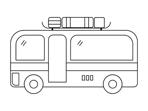 卡通公交车简笔画