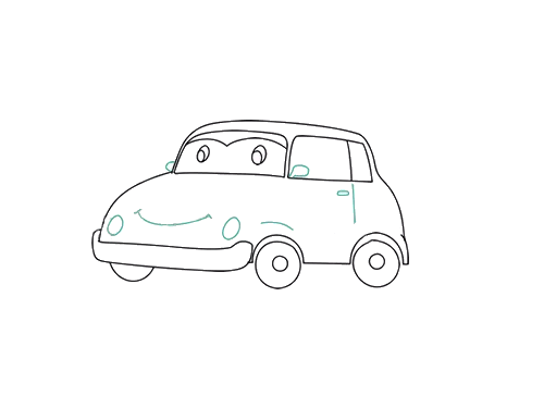 交通工具小轿车简笔画