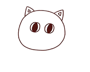 画一张像馒头一样的猫脸,别太宽下面来看一下简笔画小花猫的画法