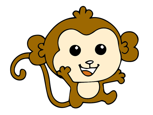 亲子简笔画可爱猴子