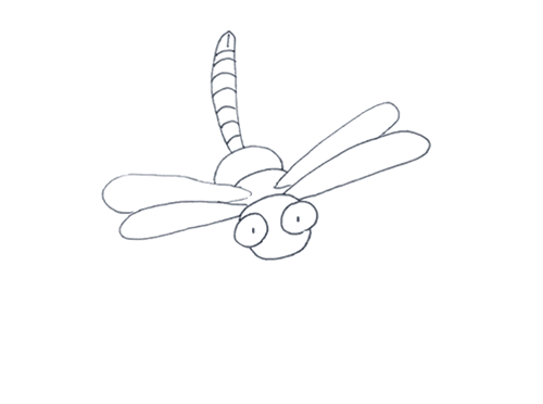 昆虫简笔画之蜻蜓的画法