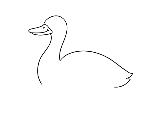 一家游泳的鸭子简笔画 