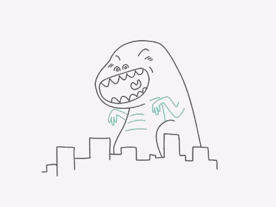 哥斯拉恐龙简笔画