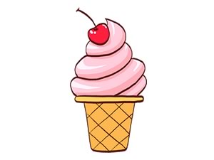 樱桃冰淇淋简笔画画法图片