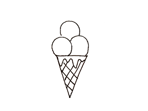 缤纷美味的冰淇淋简笔画