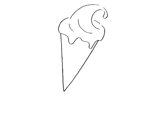 奶油甜筒冰激凌简笔画