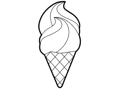 红蓝双色冰淇淋简笔画