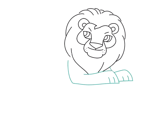 趴着的狮子简笔画