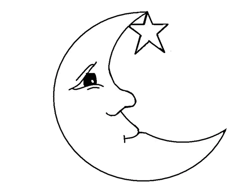 卡通月亮简笔画