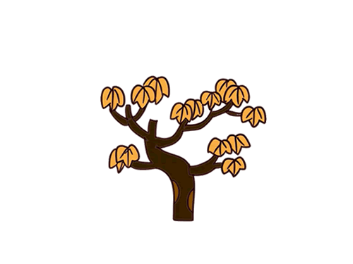 秋天的树木简笔画