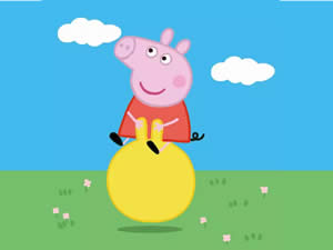骑气球的小猪佩奇简笔画