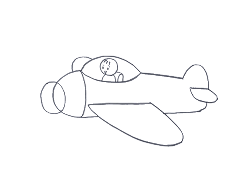 儿童卡通飞机简笔画