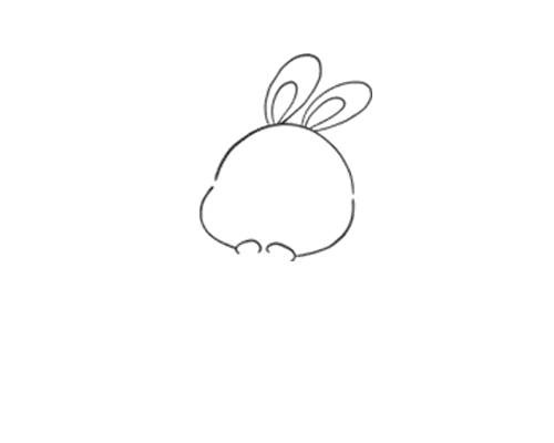 小白兔抱胡萝卜简笔画