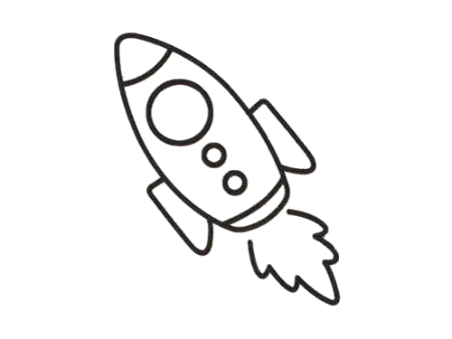卡通火箭简笔画画法教程