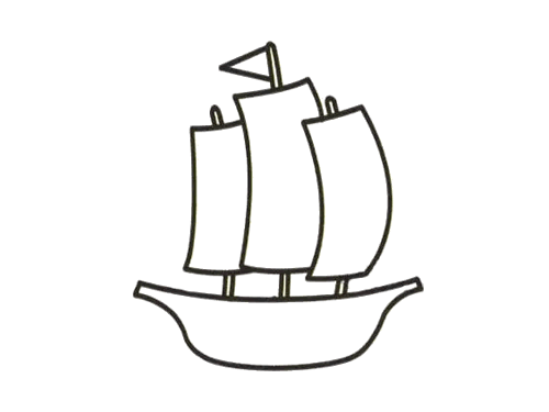 交通工具帆船简笔画