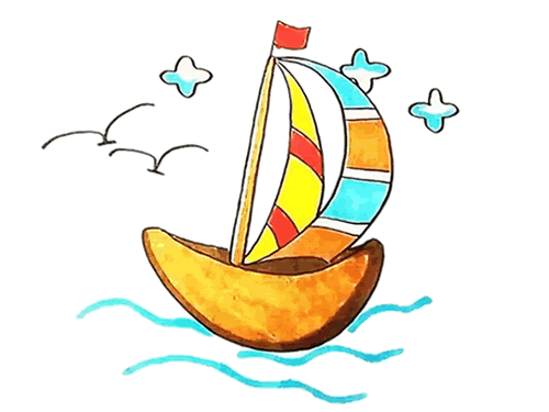 交通工具帆船简笔画