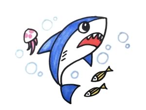 少儿简笔画鲨鱼的画法