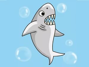 海底鲨鱼简笔画教学