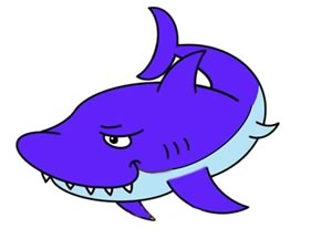 凶残的大鲨鱼简笔画
