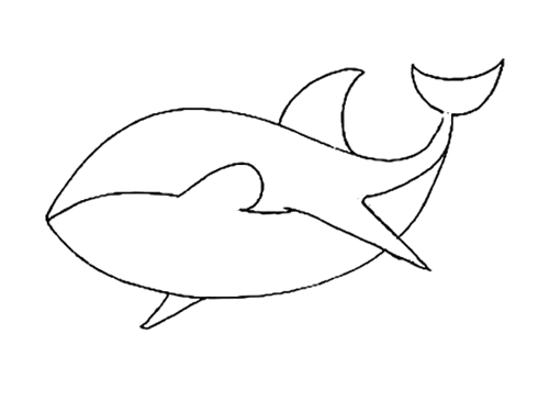 简单大白鲨简笔画