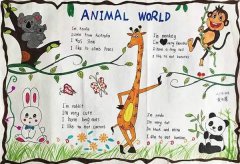Animal world英语手抄报-二年级小学生作品
