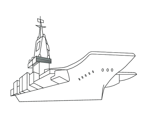 画航空母舰的简单画法图片