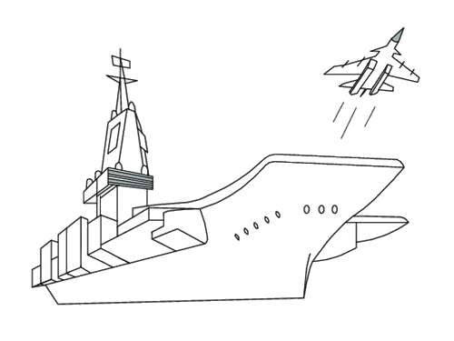 航空母舰简笔画法图片