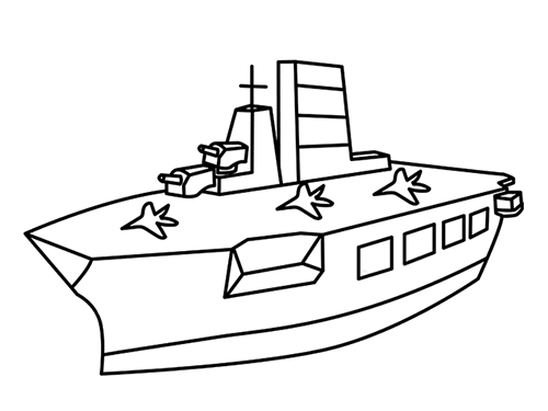 军舰航空母舰简笔画图片