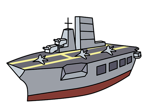 画航空母舰的简单画法图片