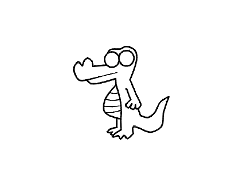 简单幼儿卡通鳄鱼简笔画