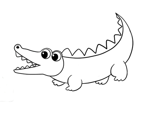 鳄鱼简笔画画法