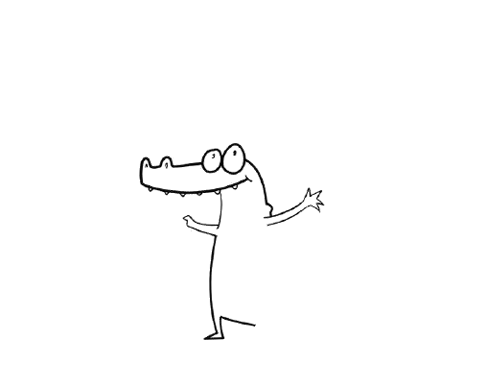 玩杂耍的鳄鱼卡通简笔画