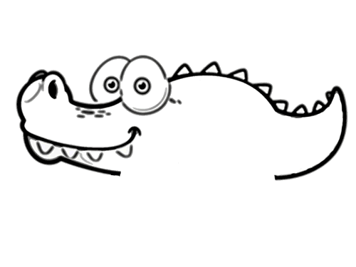 卡通大眼鳄鱼简笔画