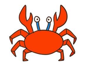 动物卡通螃蟹简笔画