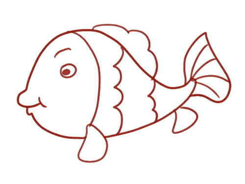 胖金鱼简笔画图片