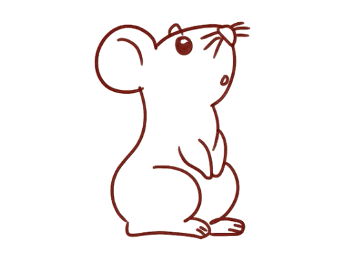 一只笨笨的小老鼠简笔画